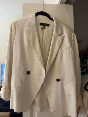 rag & bone Cream Blouse with Black Label